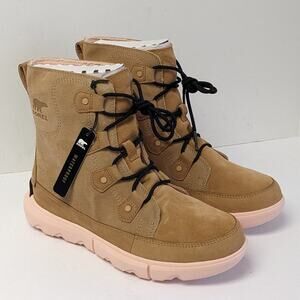 Sorel Explorer II Waterproof Winter Boots, Beige/Pink, Women's 11 M